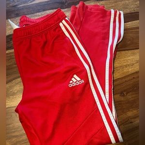 Adidas Boys size Large Tricot Joggers red